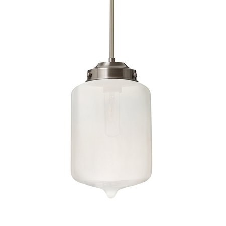 BESA LIGHTING Olin Cord Pendant, Frost, Satin Nickel Finish, 1x60W Incandescent 1TT-OLINFR-SN